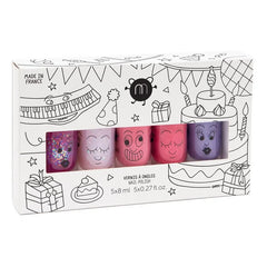 Nailmatic Kids - Set de 5 pintauñas - Sheepy, Polly, Cookie, Kitty y Piglou