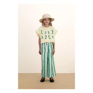 Tinycottons - Pantalón pequeño a rayas verdes