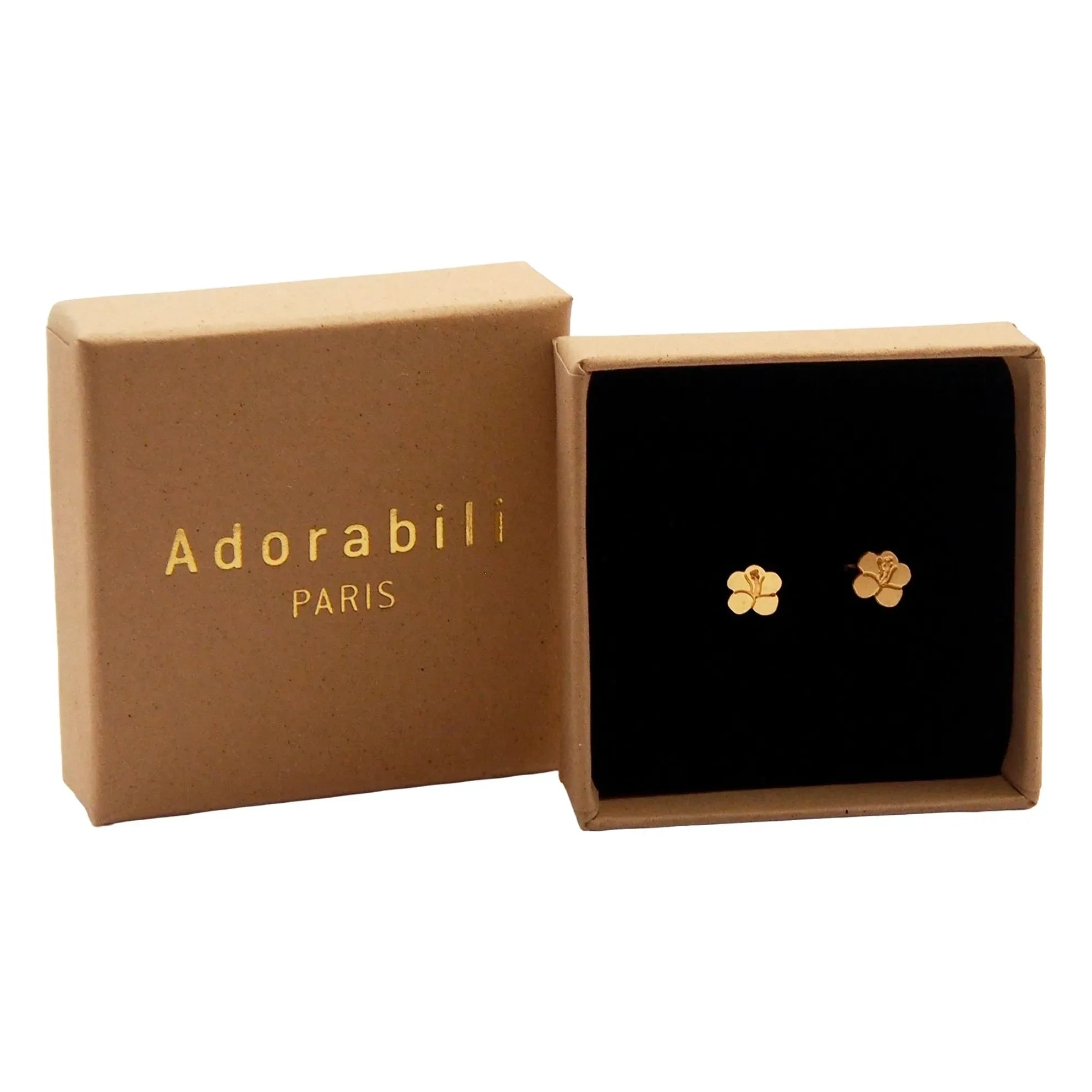 Adorables - Pendientes de hibisco | Dorado