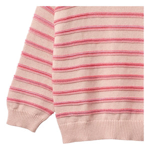 Wheat - Harlow Jersey de Jacquard de Algodón Orgánico a Rayas | Rosa Claro