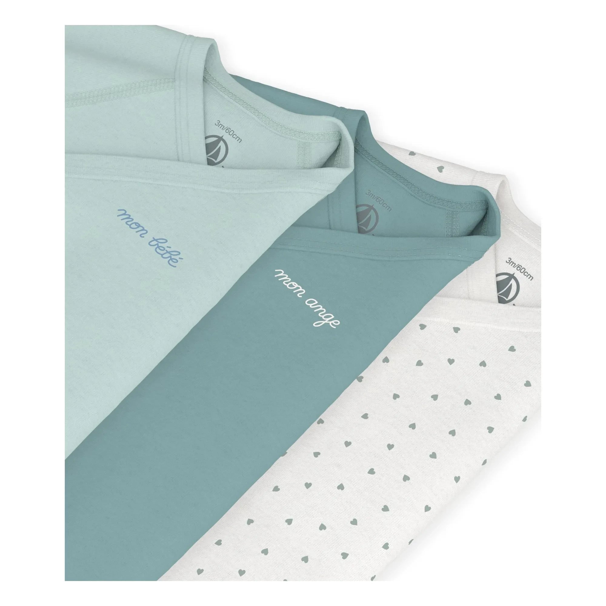 Petit Bateau - 3'lü Set Mon Bébé Organik Pamuklu Body | Yeşil