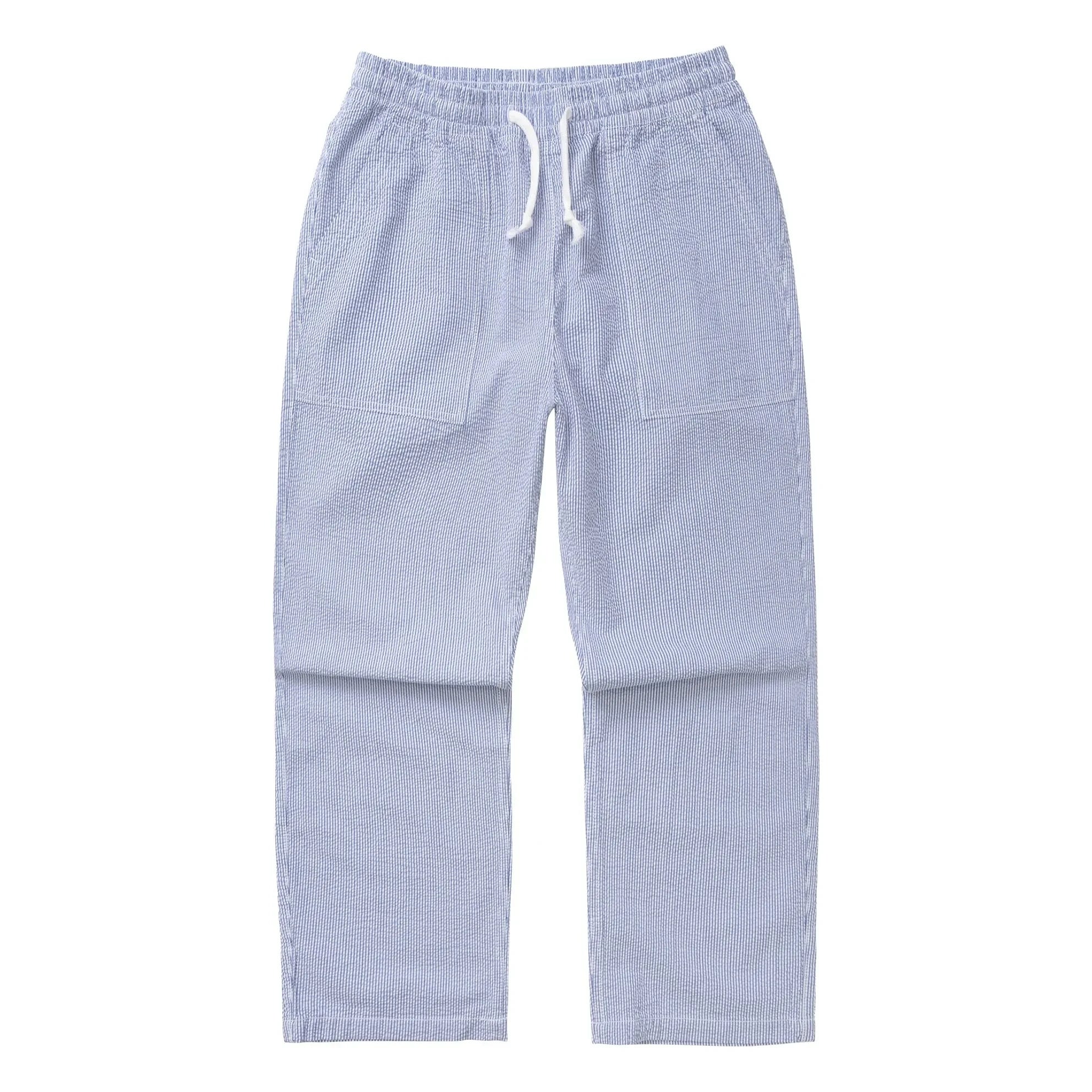 Service Works - Pantalones seersucker a rayas de durazno | Azul claro