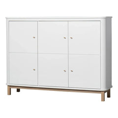 Oliver Furniture - Cómoda de Roble de 3 Puertas con Varios Compartimentos | Blanco