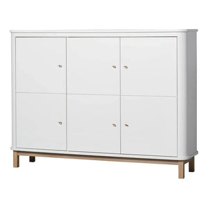 Oliver Furniture - Cómoda de Roble de 3 Puertas con Varios Compartimentos | Blanco