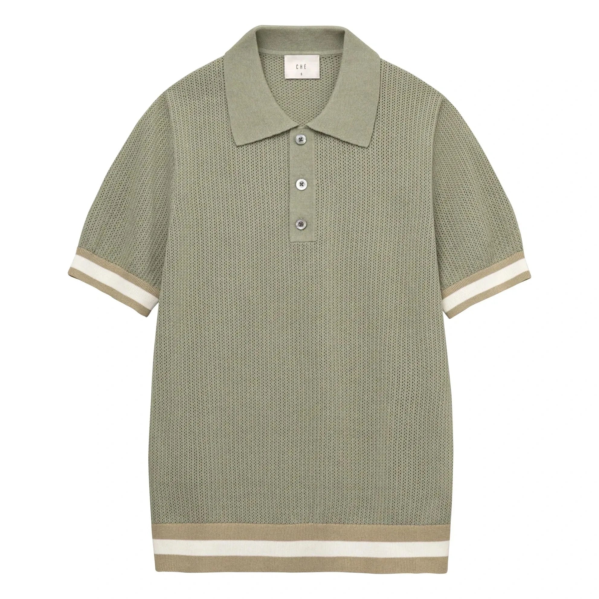 Ché Studios - Polo de algodón Quinn | Beige - Verde