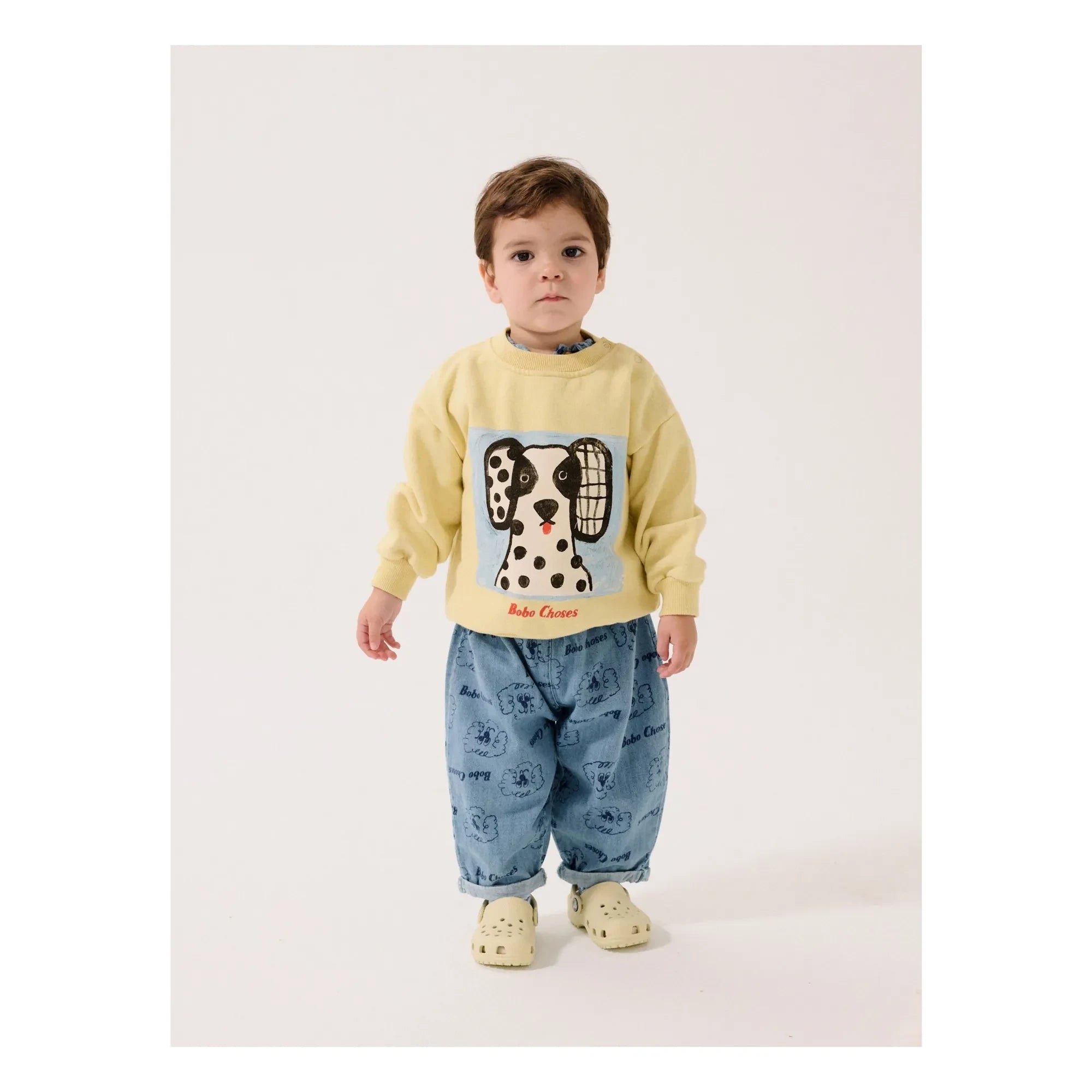 Bobo Choses - Sudadera de algodón orgánico con estampado dálmata para bebé | Amarilla