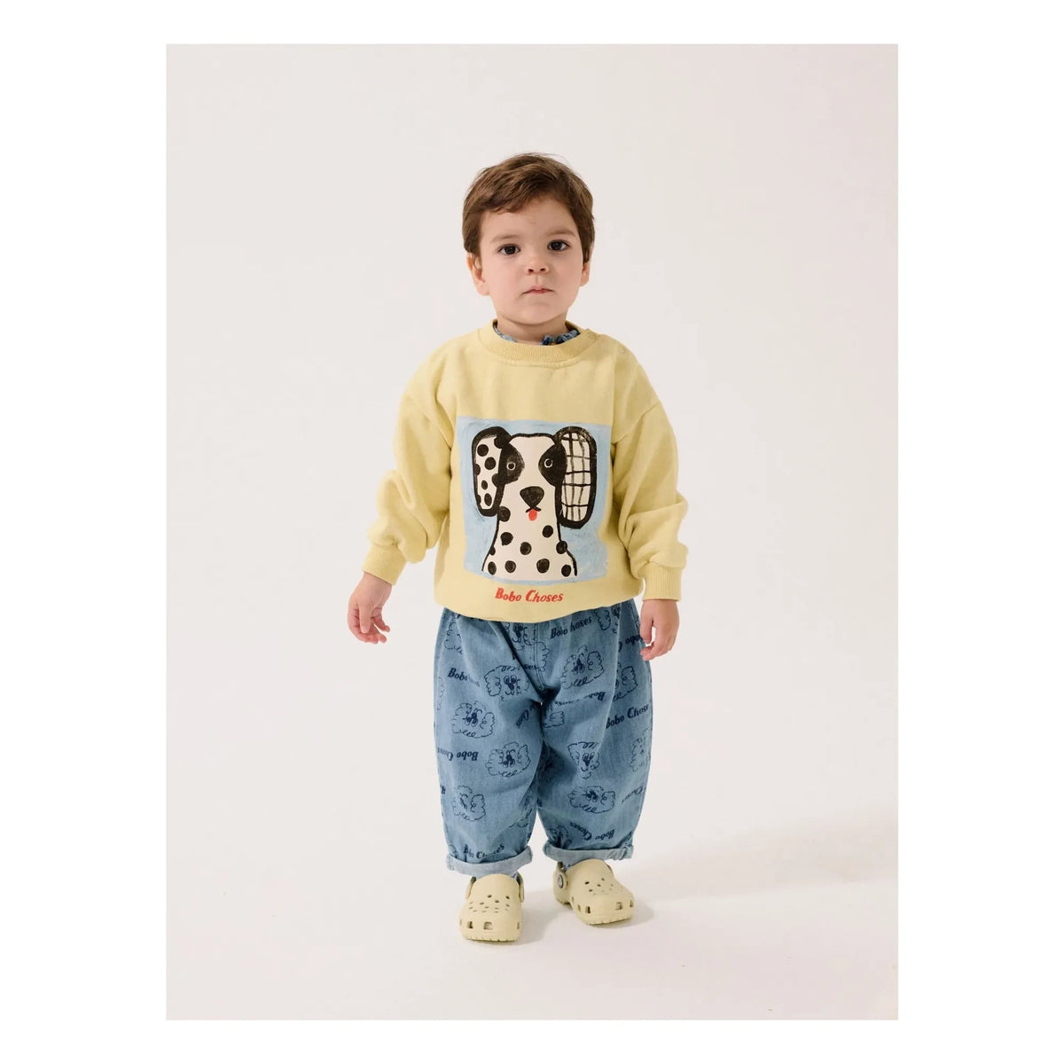 Bobo Choses - Sudadera de algodón orgánico con estampado dálmata para bebé | Amarilla