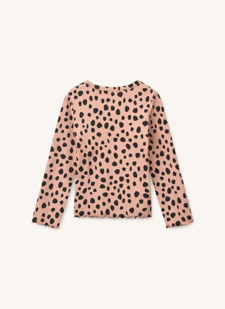 Liewood - Nieve Leopar Camiseta de Manga Larga de Algodón Orgánico | Rosa Claro