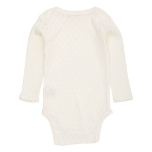 Copenhagen Colors - Body de Manga Corta Pointelle Corazones Algodón Orgánico | Crema