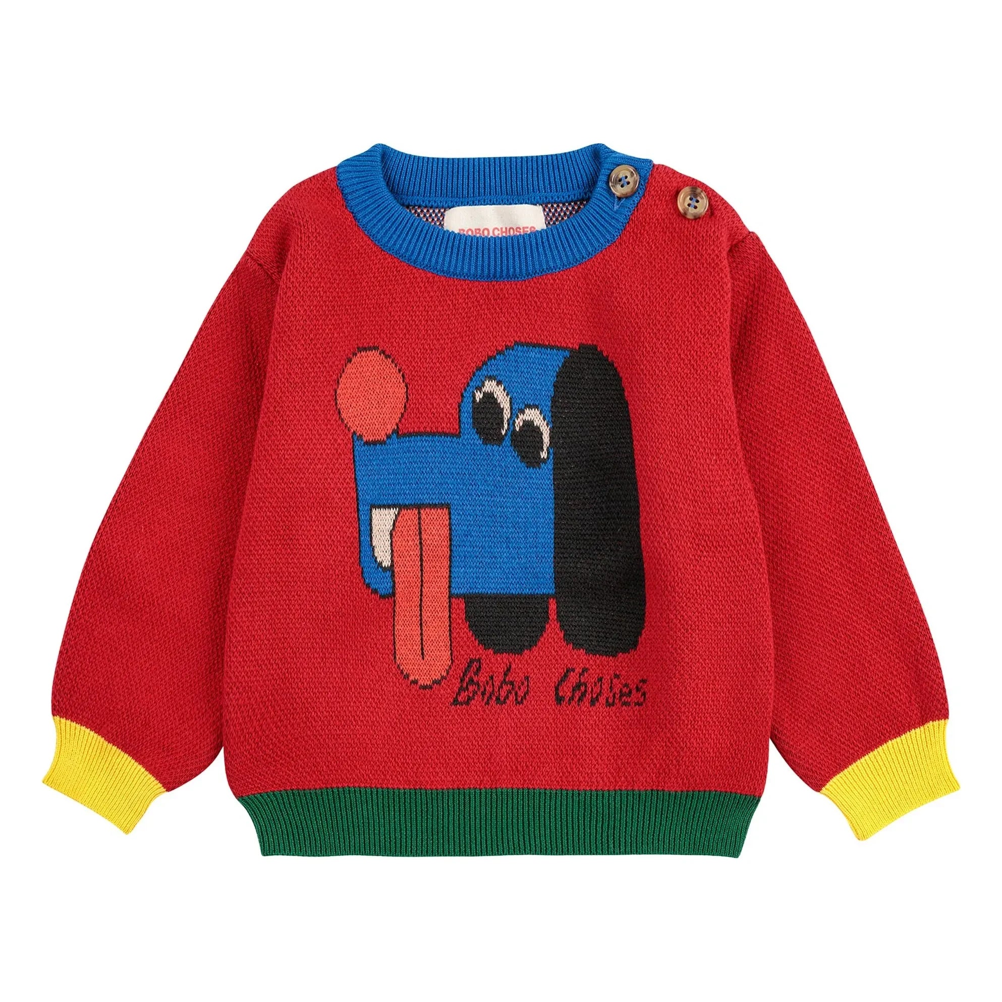 Bobo Choses - Jersey de perro de algodón orgánico colorblock Bebé | Rojo