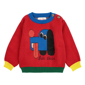 Bobo Choses - Jersey de perro de algodón orgánico colorblock Bebé | Rojo