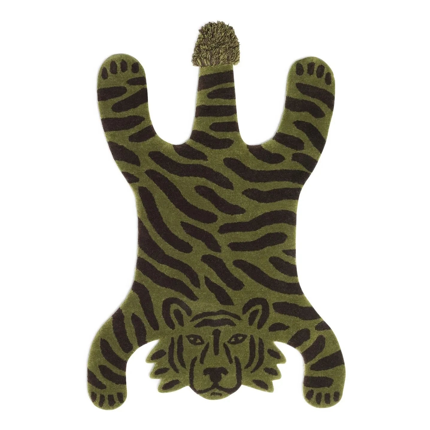 Ferm Living Kids - Alfombra con mechones de Tigre Safari 160x120 cm | Caqui