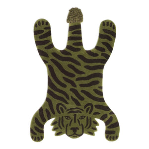 Ferm Living Kids - Alfombra con mechones de Tigre Safari 160x120 cm | Caqui