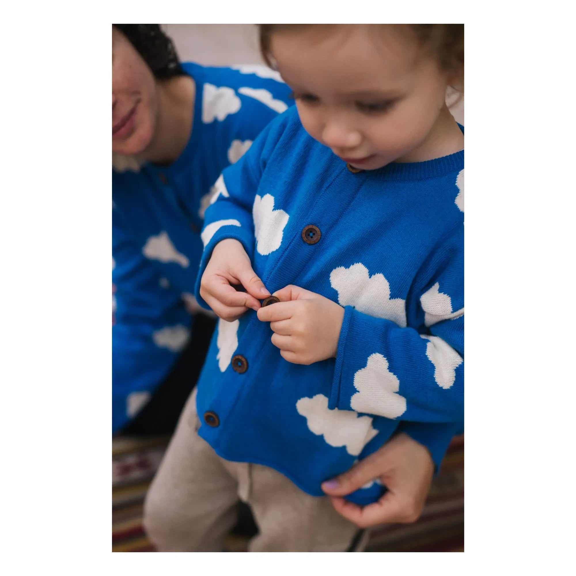 Bayiri - Cárdigan de Algodón Orgánico Nubes | Azul