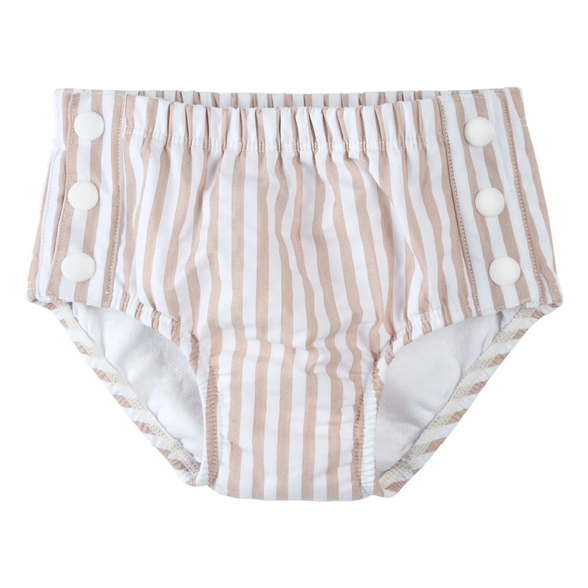 Petit Lem - Pañal de sirsaca a rayas anti-UV, fibras recicladas | Beige