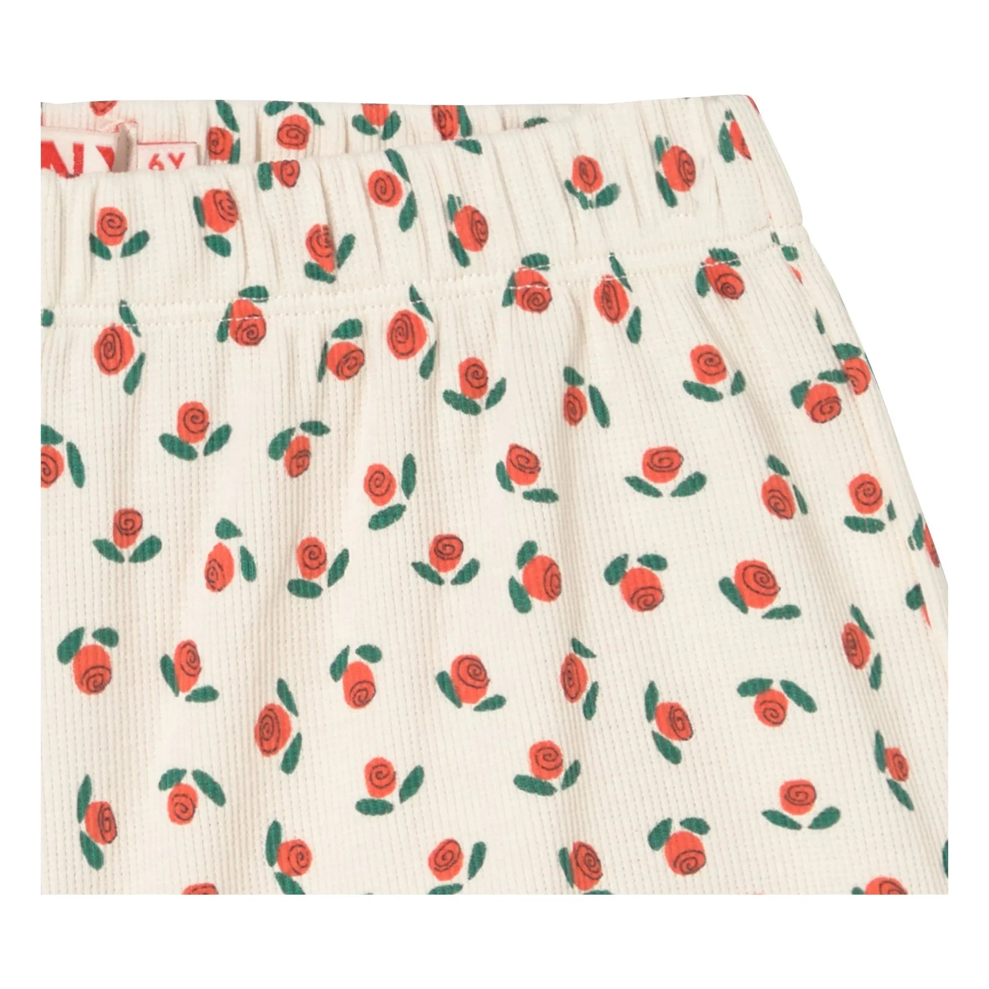 Tinycottons - Pantalones cortos abullonados Roses de algodón orgánico | Blanco