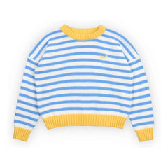 the new society - Jersey Rayado Marigold | Azul Claro