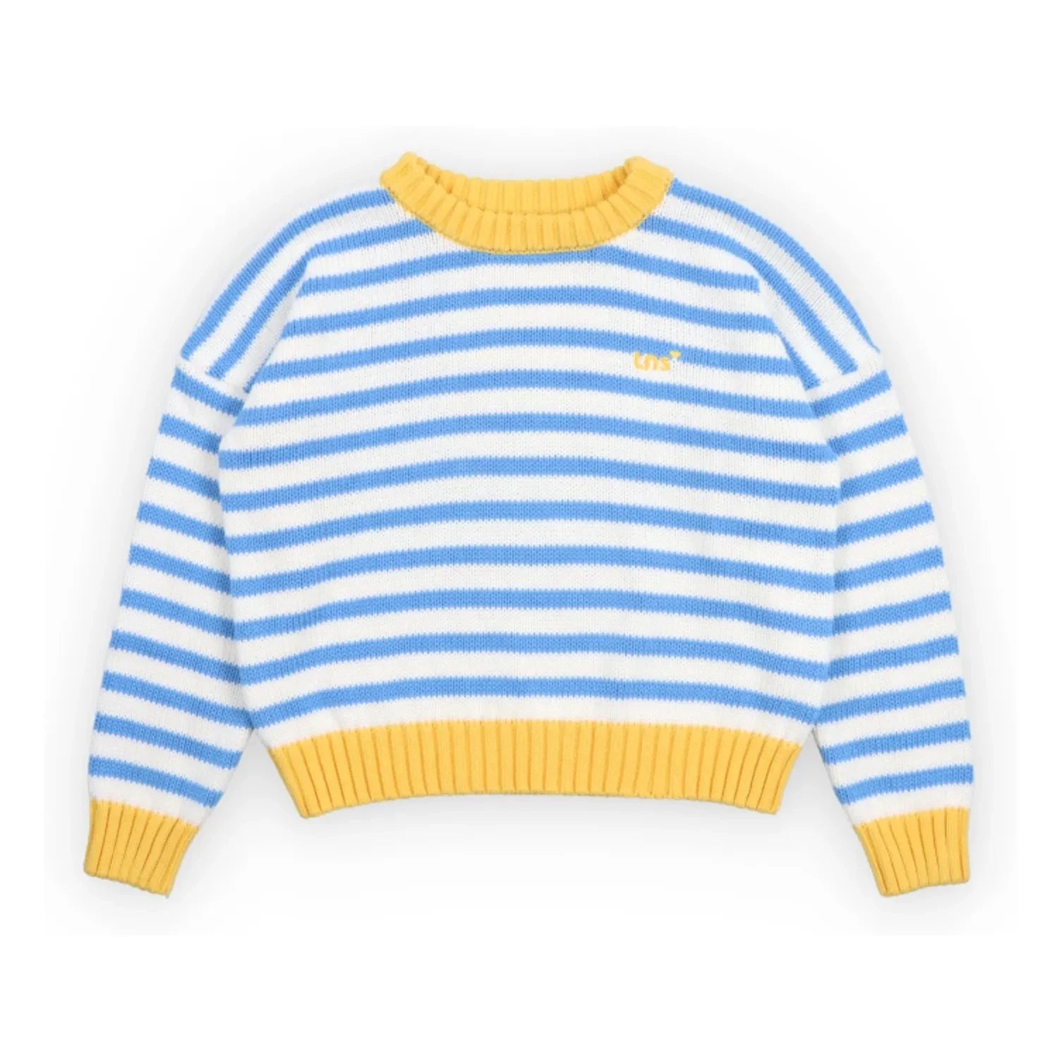the new society - Jersey Rayado Marigold | Azul Claro