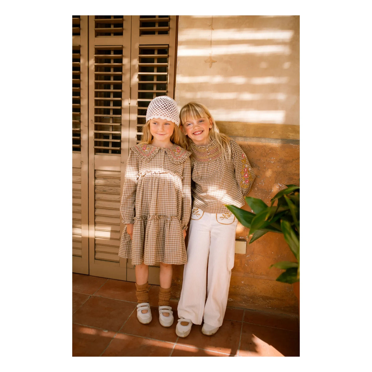 C'era Una Volta - Pantalón con Bolsillos Bordados Serena | Crema