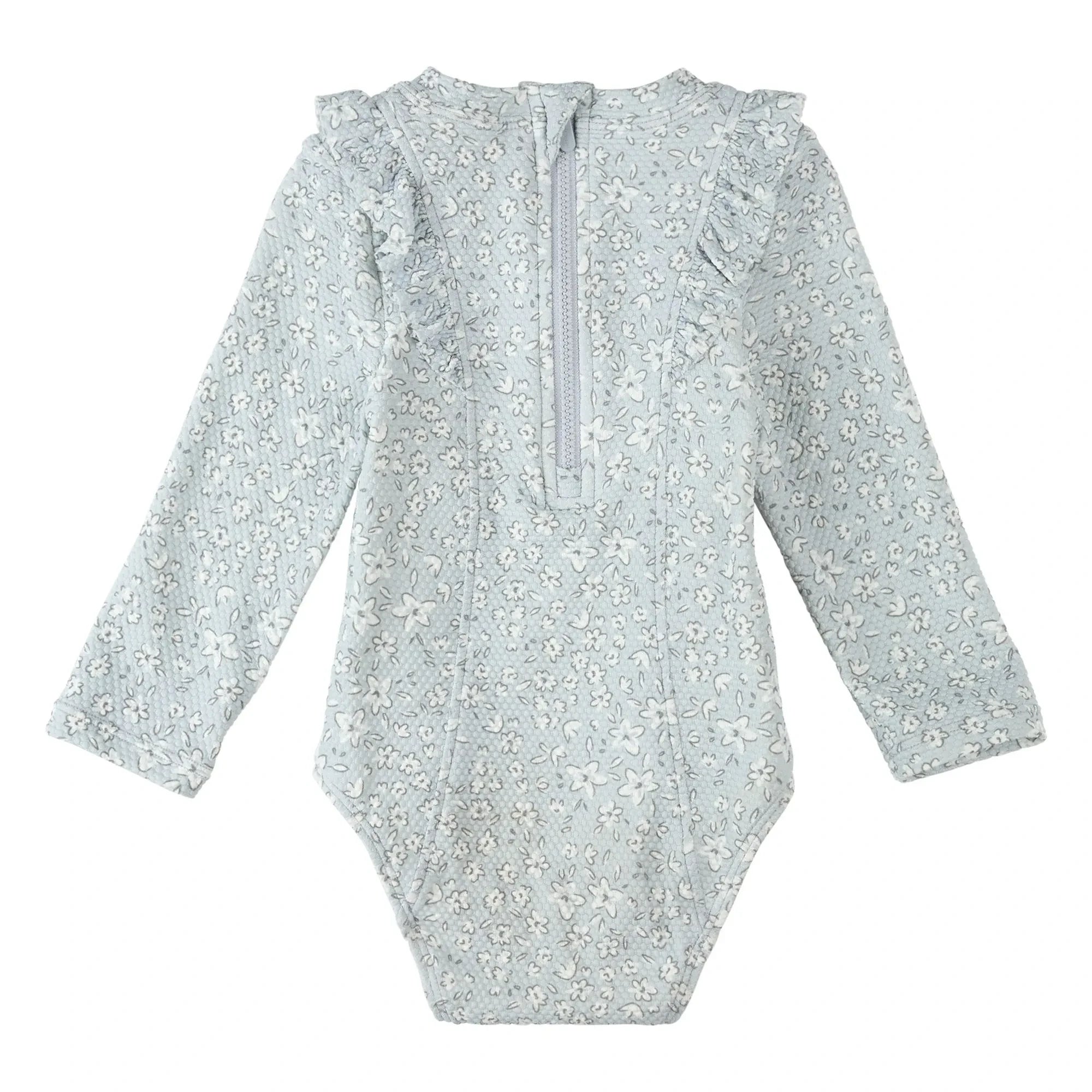 Petit Lem - Traje de baño de manga larga con protección UV, fibras recicladas texturizadas | Azul