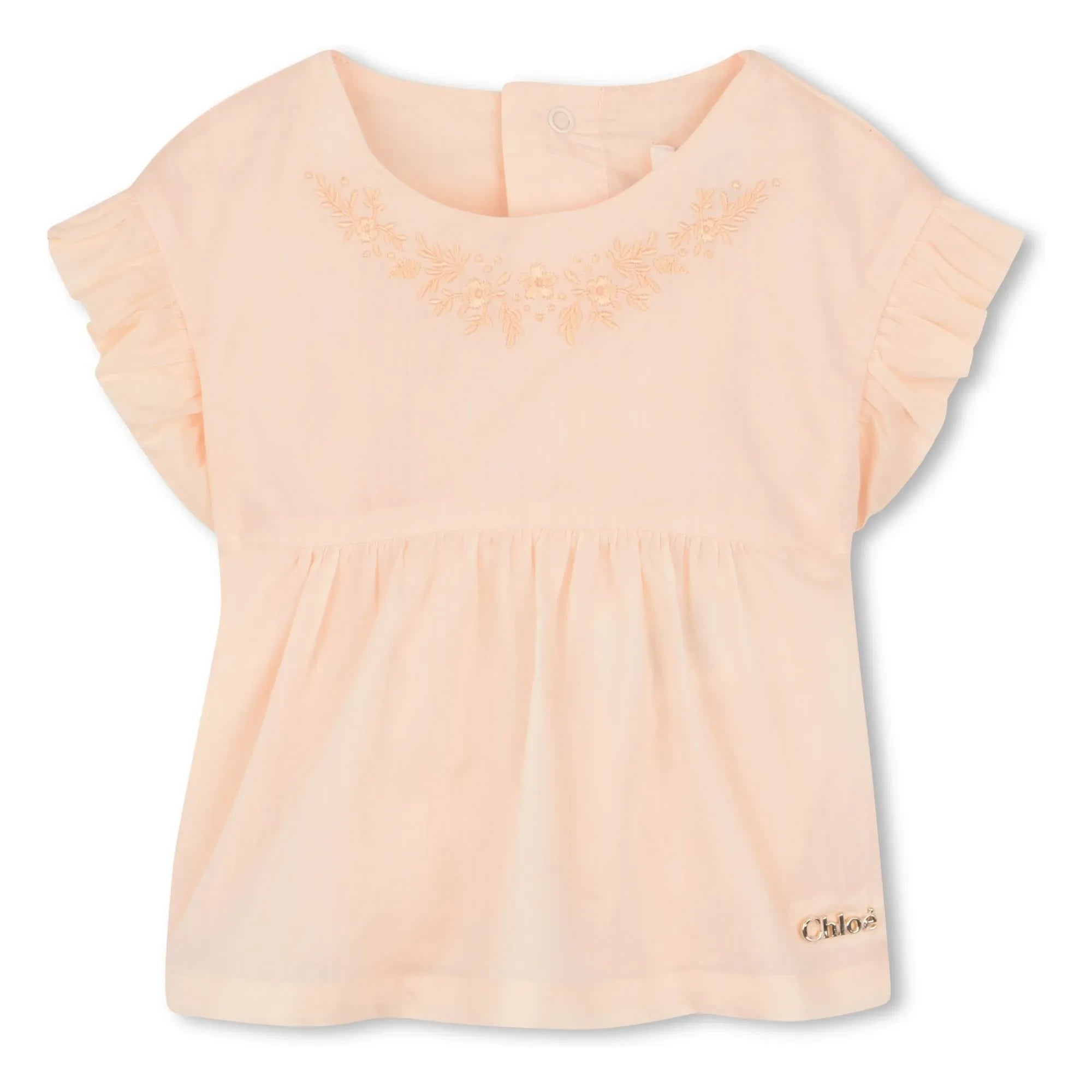 Chloé - Conjunto de blusa y bombacho de algodón orgánico | Rosa empolvado