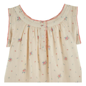 Emile et Ida - Vestido de algodón orgánico con flores | Crema