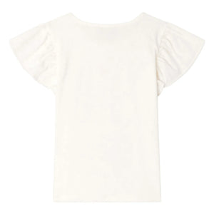 Bonpoint - Camiseta Emila de algodón orgánico con volantes | Blanco