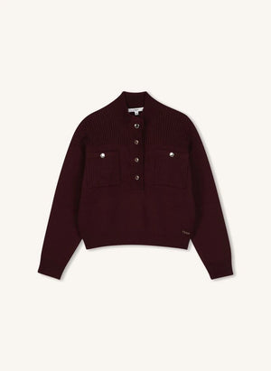 Chloé - Jersey de cuello alto en algodón orgánico | Morado