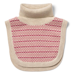 Wheat - Calentador de cuello de lana de merino con jacquard Majo | Rosa
