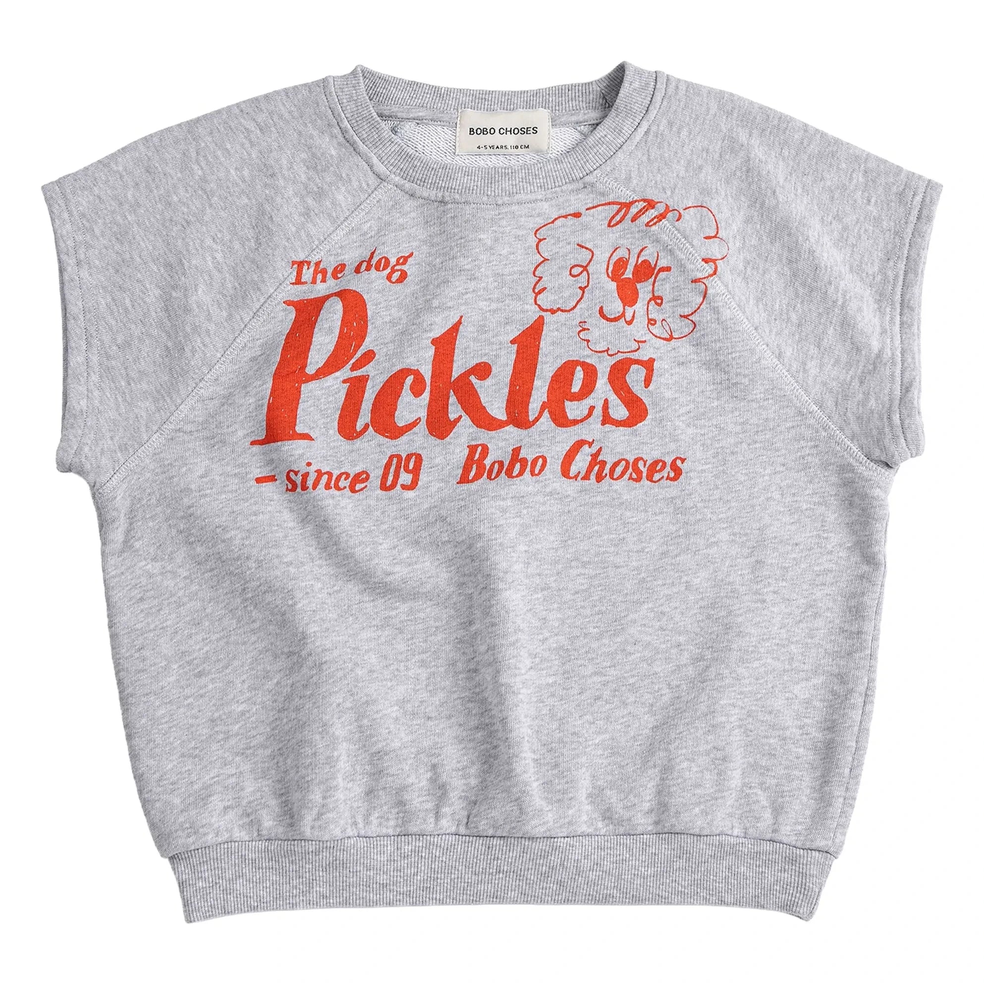 Bobo Choses - Sudadera sin mangas de algodón orgánico The Dog Pickles | Gris jaspeado