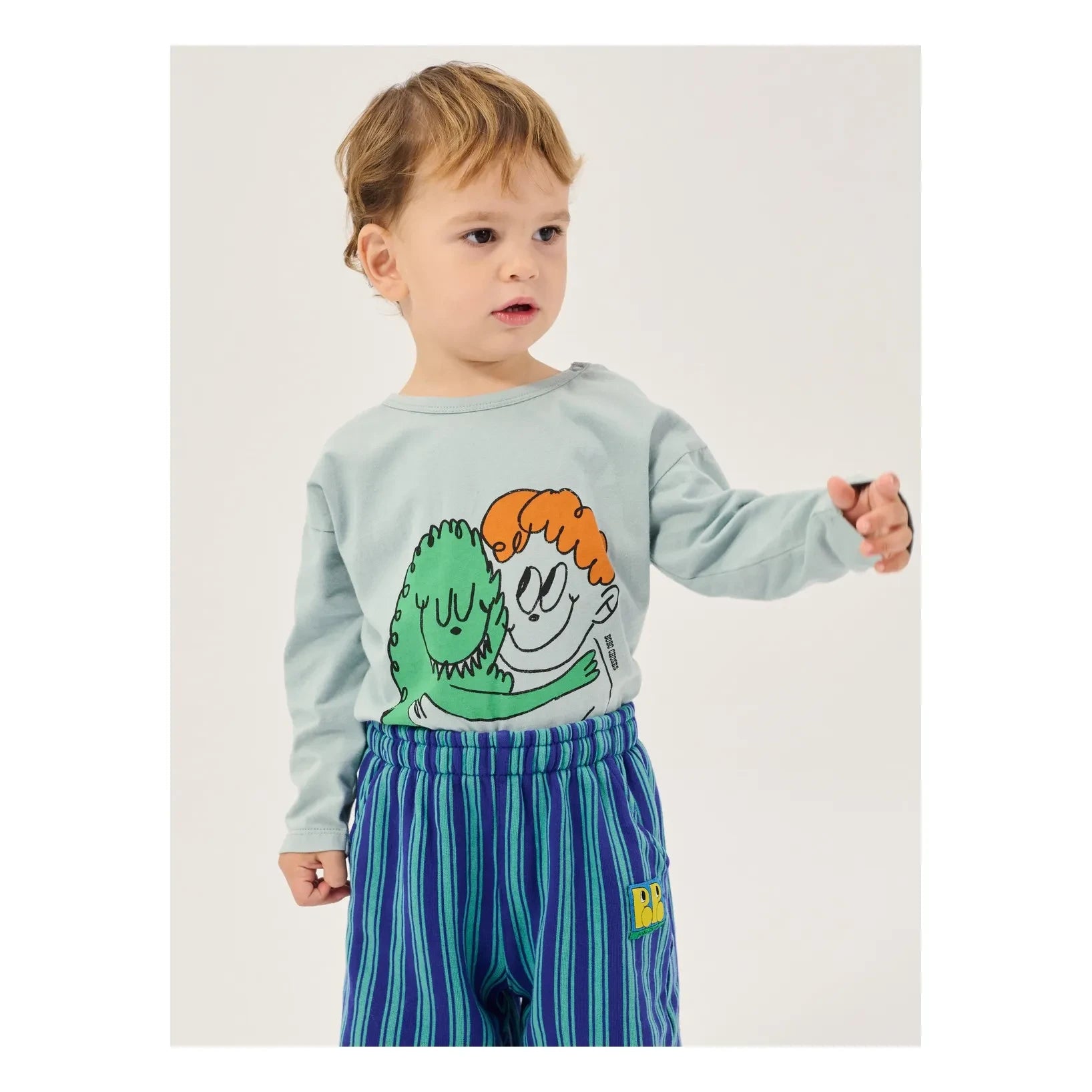 Bobo Choses - Camiseta de Bebé Monstre de Algodón Orgánico | Azul Claro