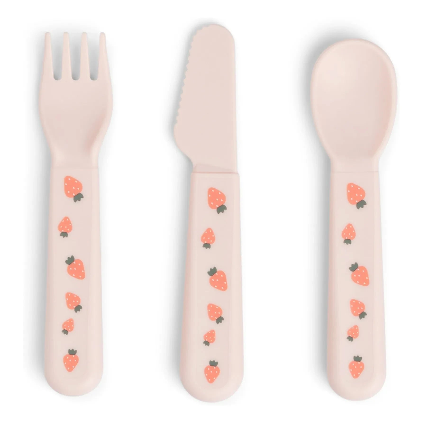 Done by deer - Set de cubiertos Tiny Farm - Set de 3 | Rosa claro