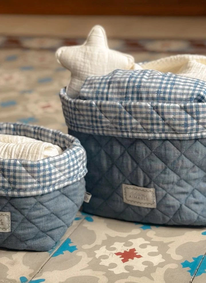 Editions Aimable - cesta de almacenamiento Paul | Chambray azul