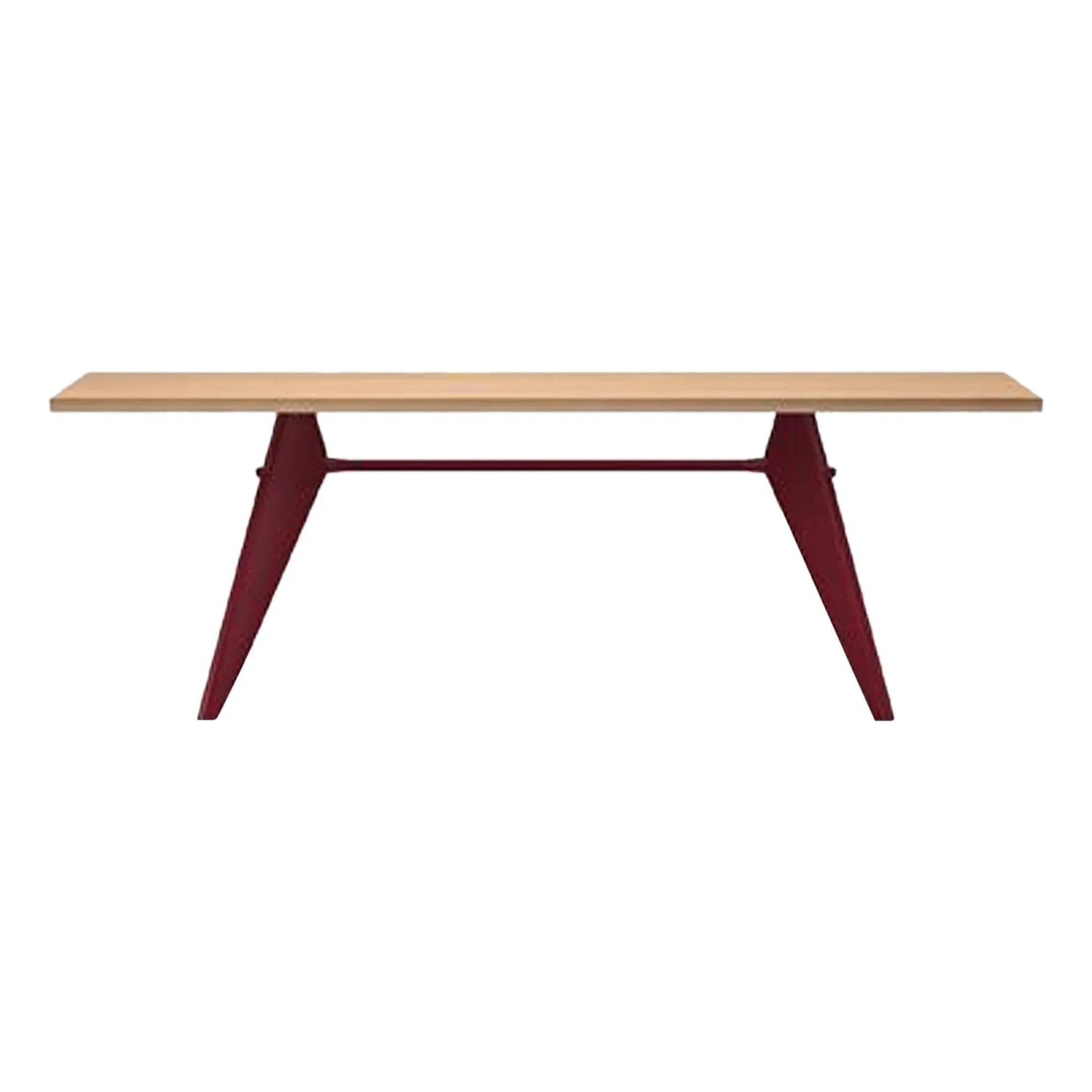 Vitra - Mesa EM - base roja japonesa - Jean Prouvé, 1950 | Roble