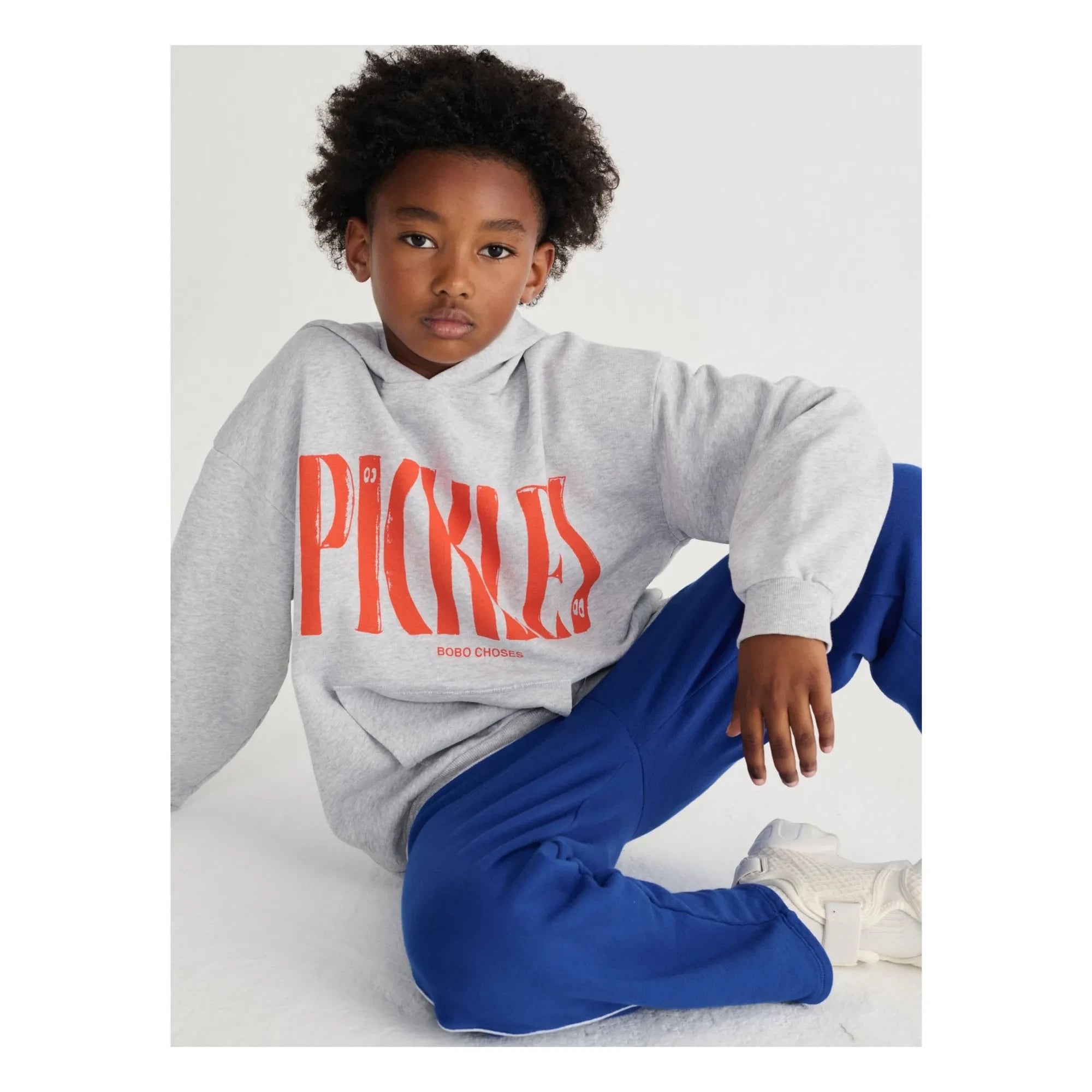 Bobo Choses - Sudadera con capucha de algodón orgánico Pickles | Gris jaspeado