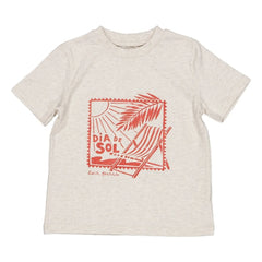 Loir - Camiseta Dia Del Sol Chiné | Gris jaspeado y blanco