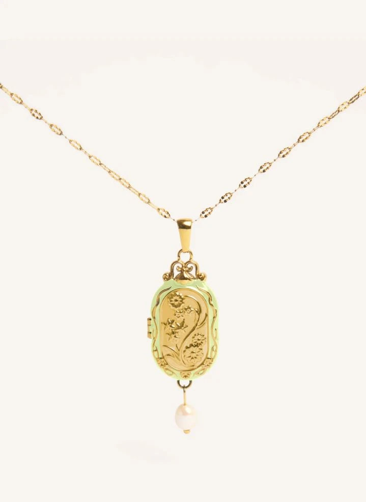 Palas - "Le Secret" Collar Largo | Verde Pálido