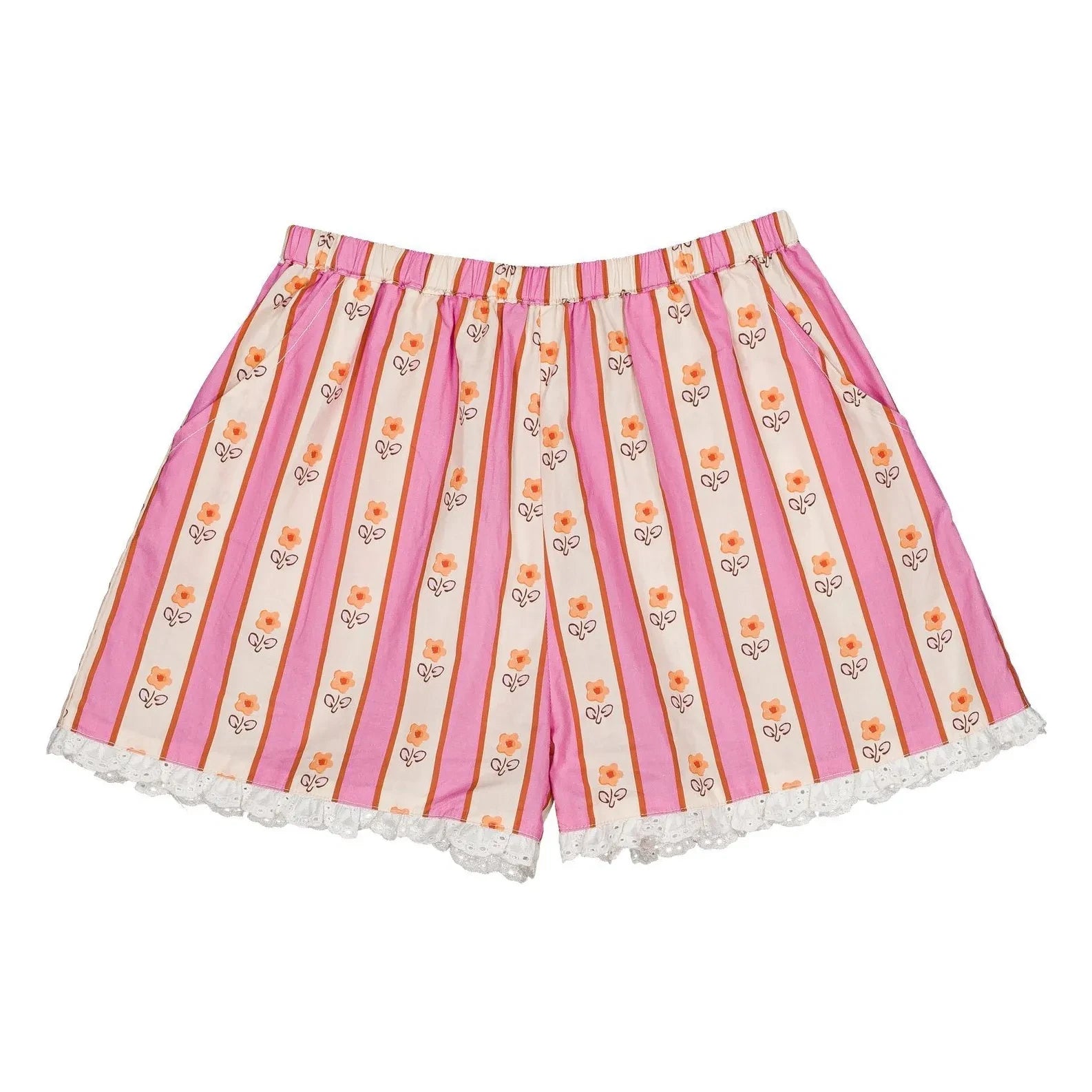 Hello Simone - Dina Pantalones Cortos Rayas | Rosa