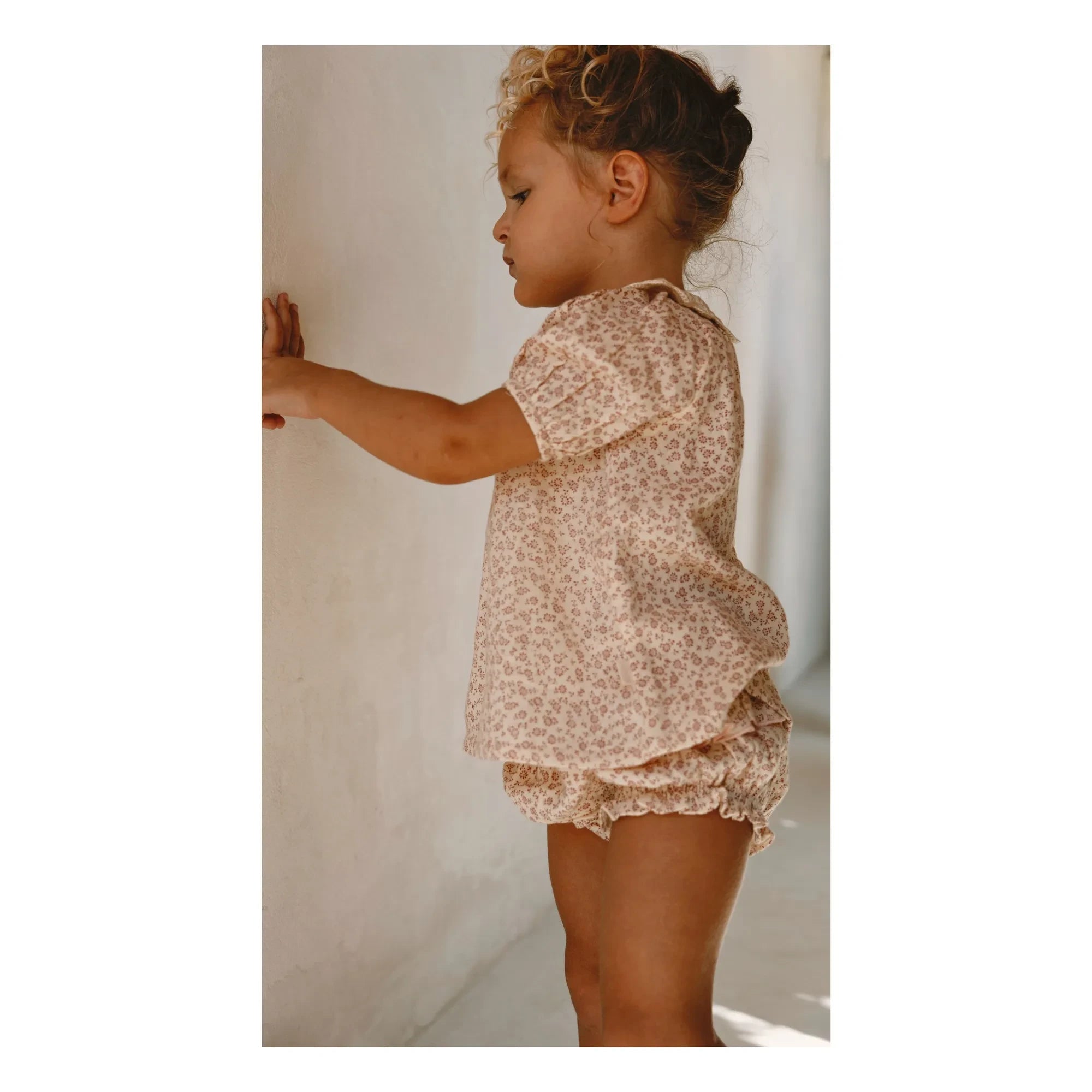 Lilinoa - Braguita con Volantes de Gasa de Algodón Liberty para Niña | Crudo
