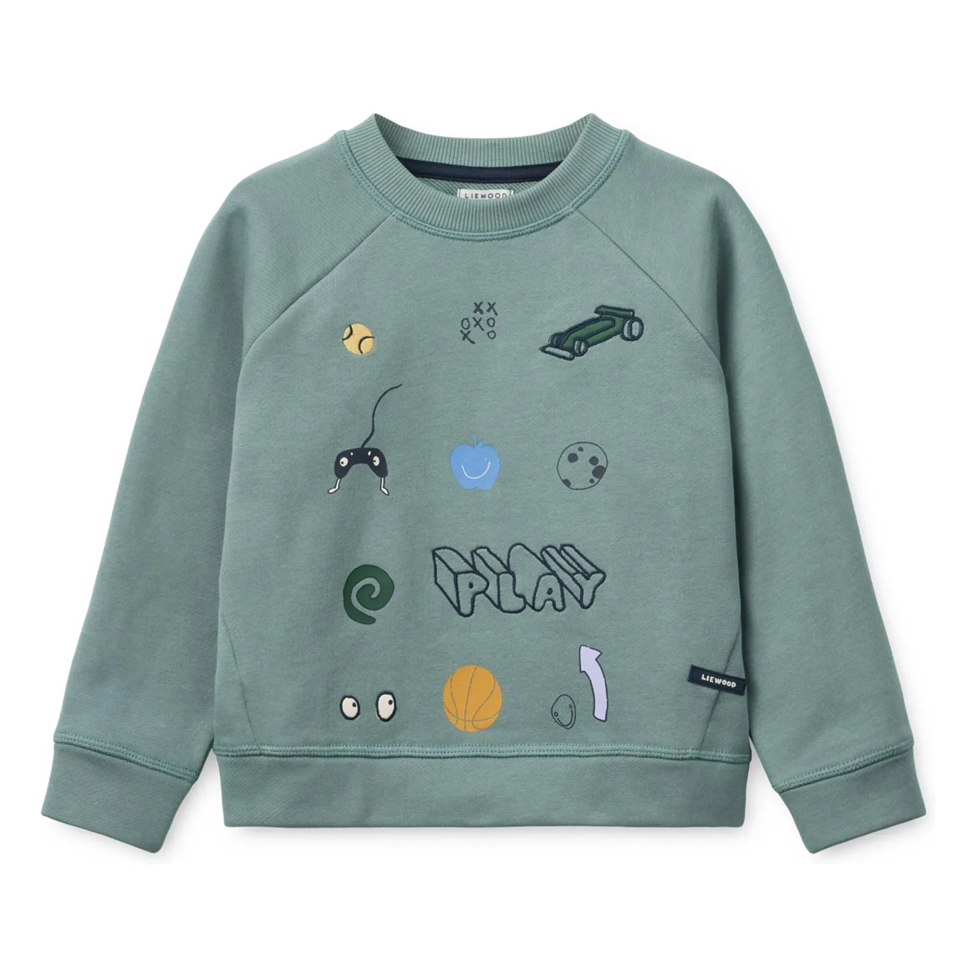 Liewood - Orson Play organik pamuk sweatshirt | Mavi Yeşil