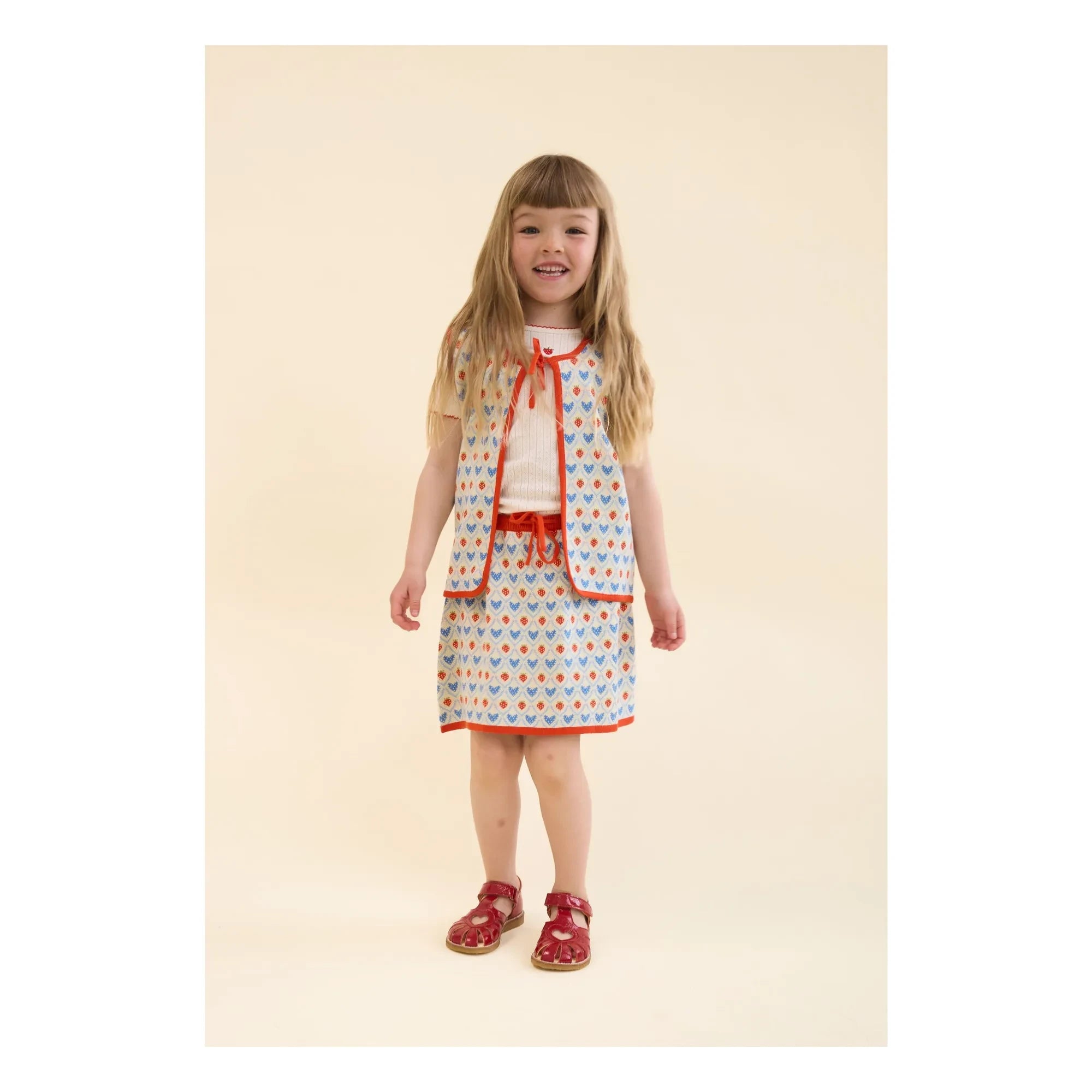 Flöss - Camiseta Pointelle Flora Fresa | Crema