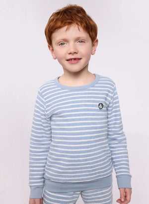 Petit Bateau - Çizgili Modal Pijama | Mavi