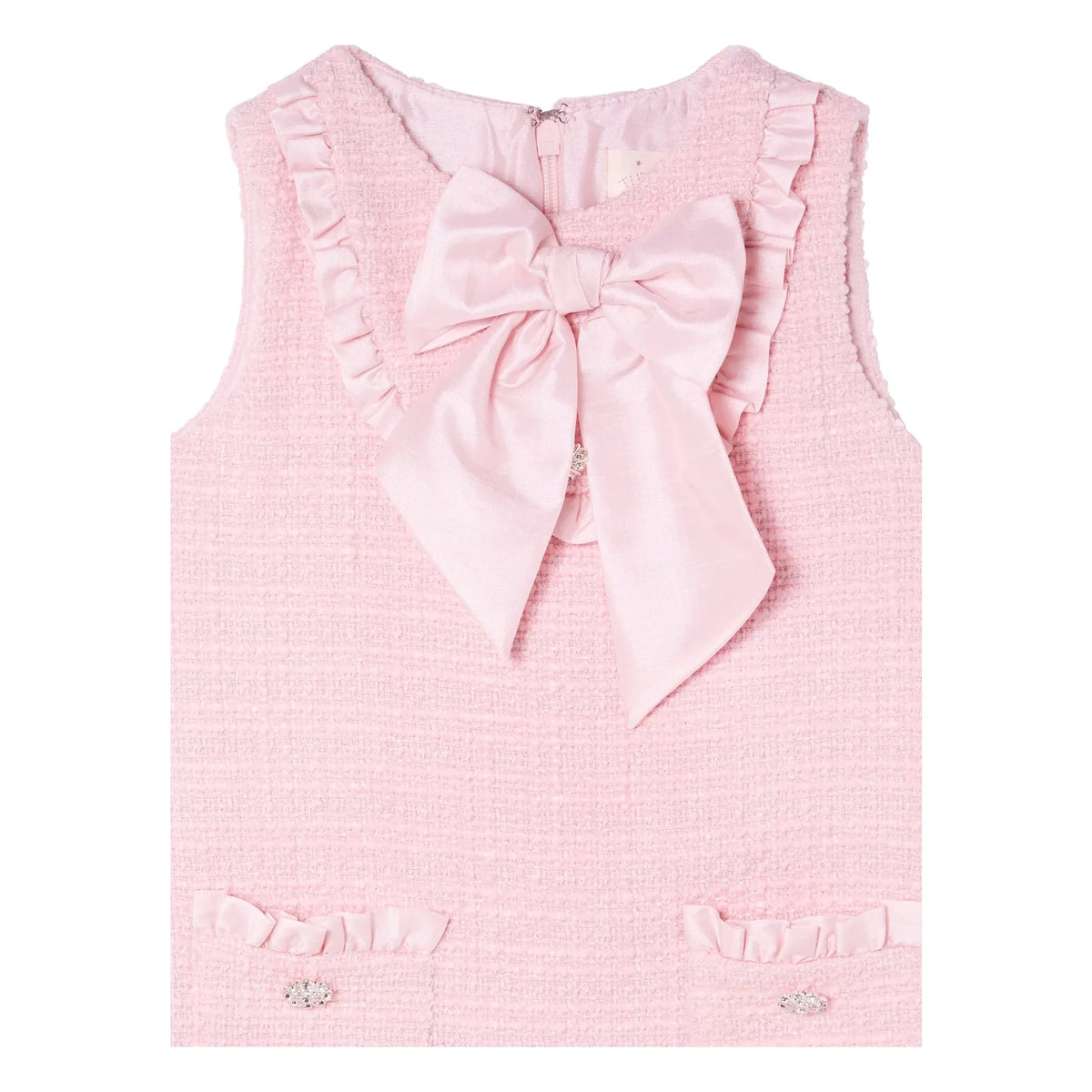 Tutu du Monde - Vestido de tweed con hojas rosa empolvado | Rosa empolvado