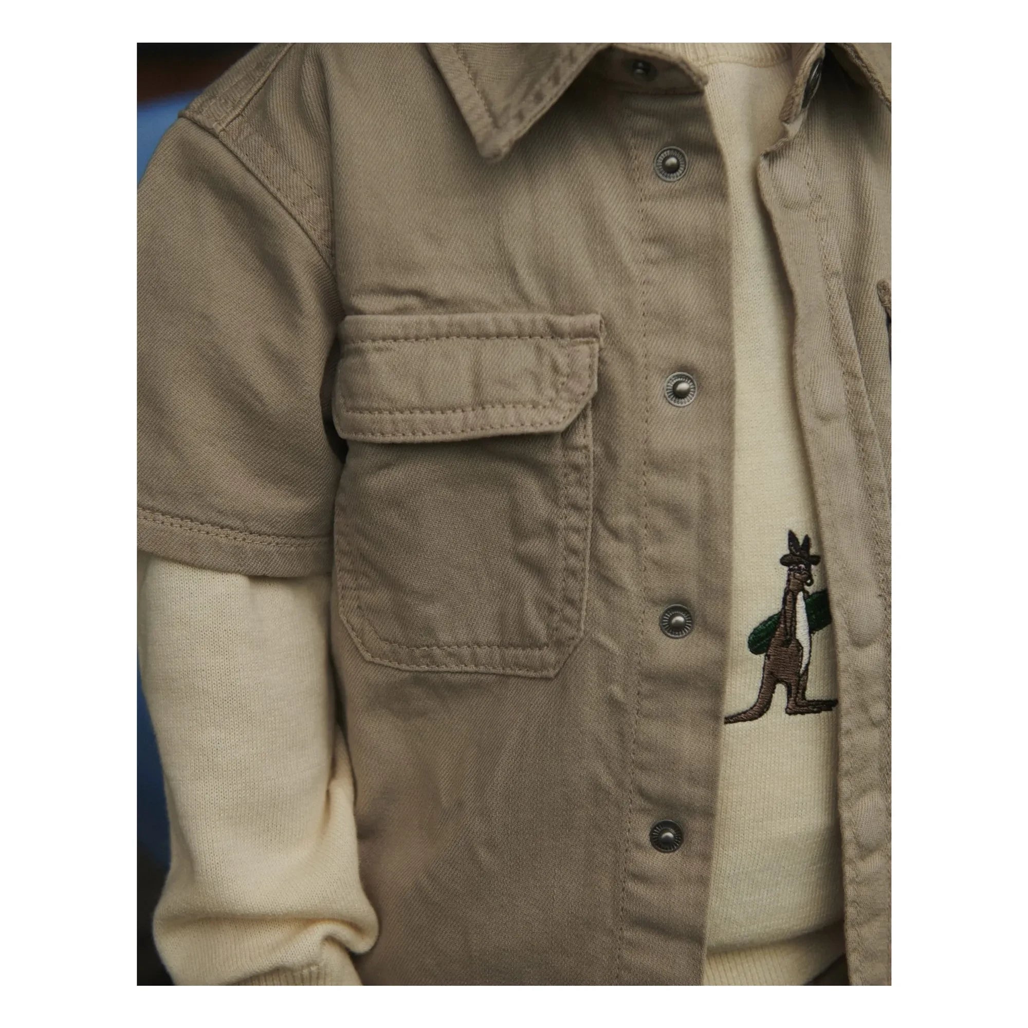 Copenhagen Colors - Camisa Safari de sarga de algodón orgánico | Beige