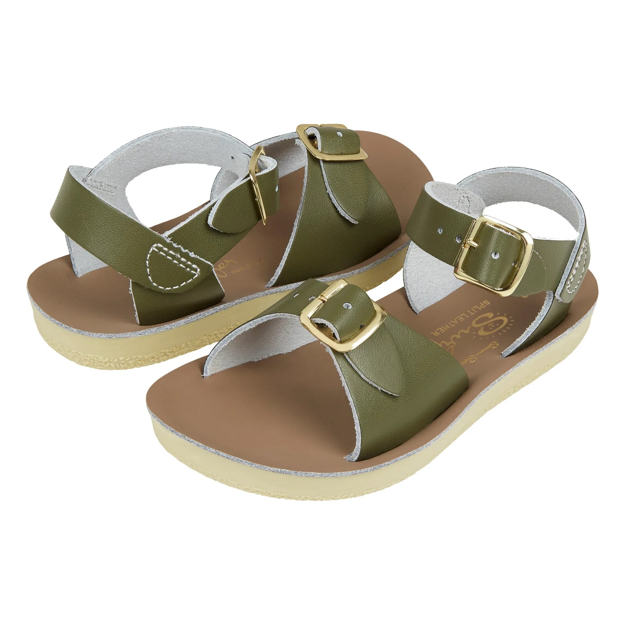 Sandalia de cuero impermeable Salt-Water - Surfer | Caqui