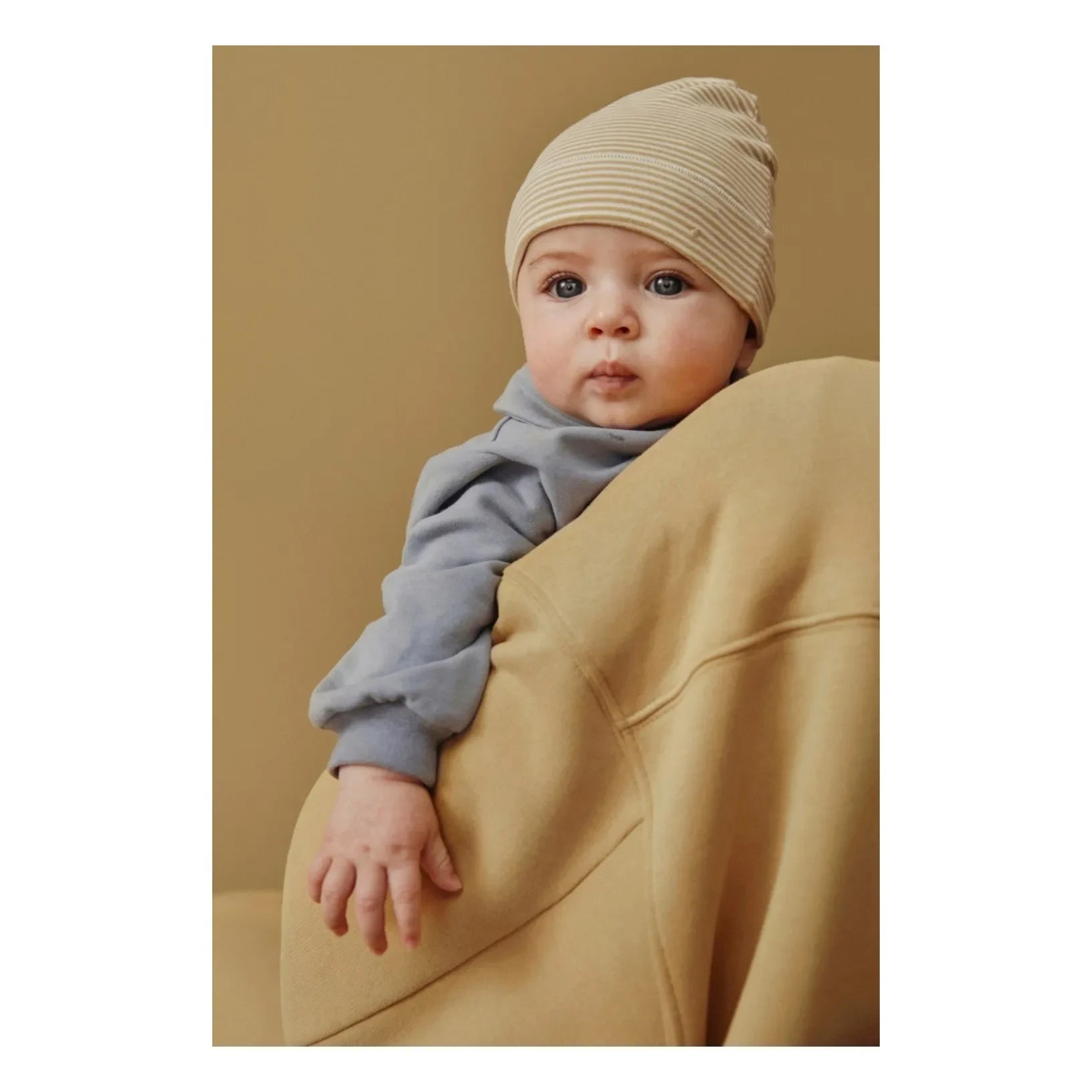 Gray Label - Gorro de algodón orgánico a rayas | Mostaza