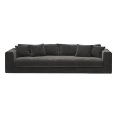 Panac Edition - Bellechasse kadife fırçalanmış 4 kişilik hafif kanepe - 260 cm | Kömür grisi
