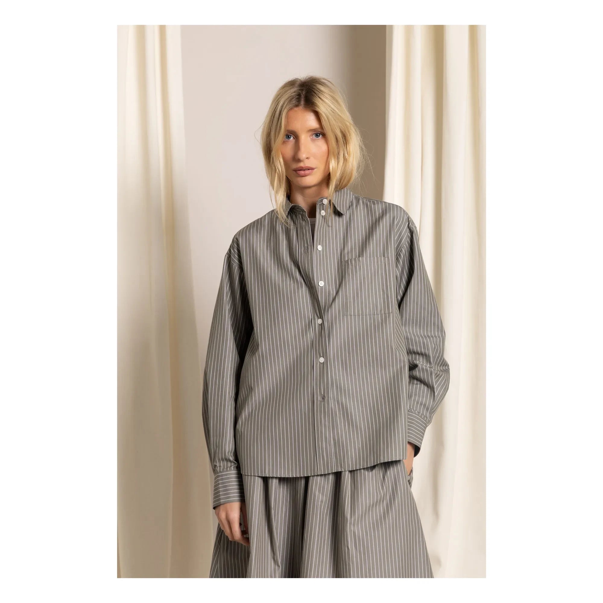 Smallable Woman - Falda Bruna Rayas | Gris