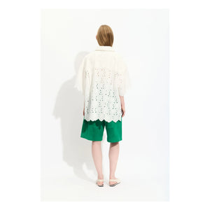 BELLEPIECE - Blusa bordada de algodón Pio | Blanco