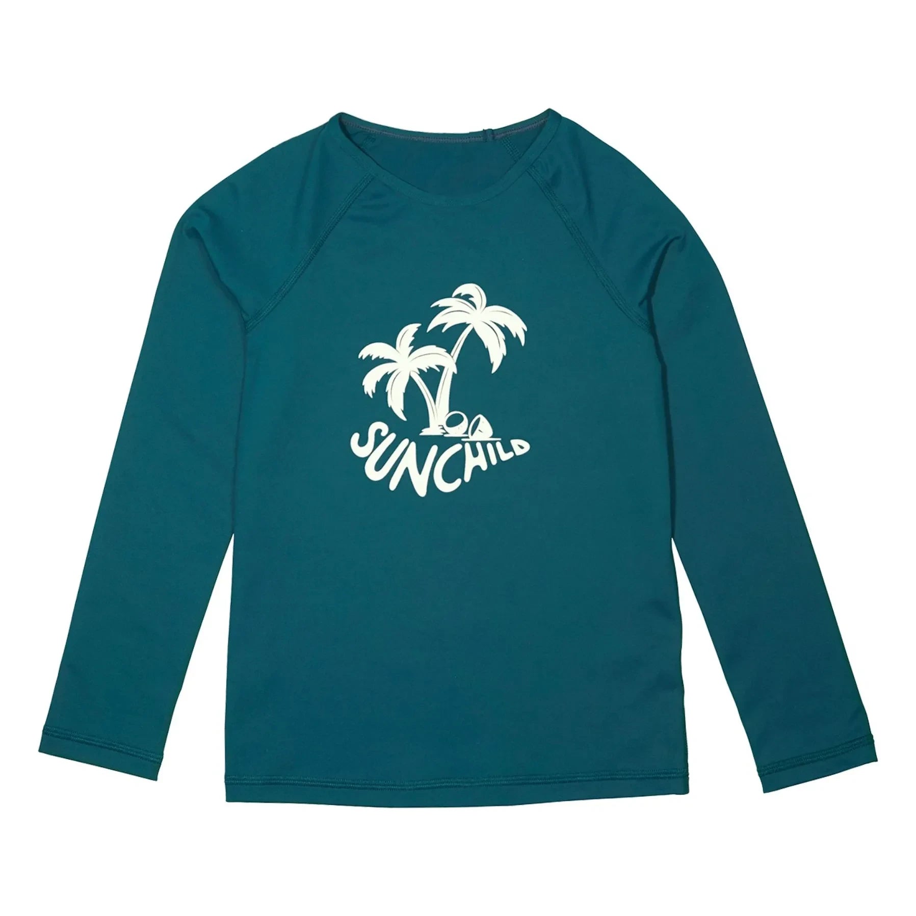 Sunchild - Camiseta de protección UV Palmtree | Azul pavo real